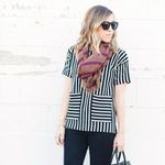 Madewell Stripe Play Pullover Boxy Top Pockets Womens Size S Short Sleeve Photo 2