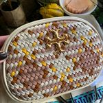 Tory Burch Authentic Handwoven napa and Leather top zip crossbody Photo 1