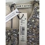 Alice + Olivia Alice Olivia Silver Gold Beaded Embellished Cocktail Mini Dress Size 4 Photo 12
