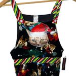 No Boundaries NWT Christmas Cat Velvet Jumpsuit Pockets Snowflake Buttons Juniors 7-9 Photo 4