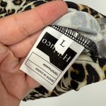 Womens Hibluco Leopard Print Off Shoulder Ruffle Top Shirt Size L Brown Photo 2