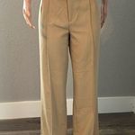 ZARA  NEW WOMAN FULL LENGTH STRAIGHT LEG FRANCOISE TAN BROWN PANTS XL NWT #181 Photo 0