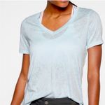 Athleta  Uptempo Tee Blue Green Heather V-Neck T-Shirt Size Small Photo 0