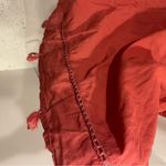 Cute peach 🍑 boho babydoll metallic thread tassel trim tunic top flare sleeve Orange Size M Photo 8