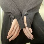 Vintage 90s Escada Oversized Wool‎ Crewneck Sweater Margaretha Ley 42 Grey Split Gray Size 10 Photo 3