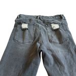 Good American  Straight Leg Jeans Grey Chewed Hem Stretch Cotton Size 6 Women's Photo 7