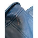 D&Co. Womens Genuine Leather Jacket XS Blue Zip Photo 5