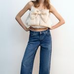 ZARA Chic Cream Bow Top Photo 1