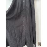 Madewell NWT  Pleated Midi Shirt Dress 100% Linen Black Size Medium Photo 6