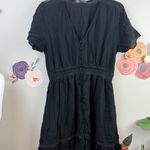 ZARA  Black Button-up Blouse Mini Dress - Size - Medium Photo 4