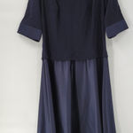 Tadashi Shoji Vintage Tadashi Womens Evening Gown 18 Blue Satin Skirt Formal Maxi 3/4 Sleeve Photo 0