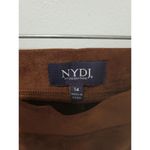 NYDJ New sz 14 faux suede pull on slim boot lift tuck coffee bean brown pants Photo 5