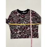Joie  Caleigh Floral Paisley Printed Sweatshirt‎ Thumbhole Burgundy Red Medium Photo 6