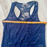 Zenana Outfitters  DARK BLUE SHEER LACE RACERBACK TANK TOP Large Photo 10