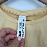 Alphalete Cropped Tee Shirt Womens Large Beige Logo Cotton Stretch Everyday Wear Photo 1