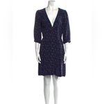 Marc by Marc Jacobs Women's Silk Multicolor Leaf Print V Neck Dress Size 2 Photo 1