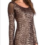 Dress the Population Silver sequin Body-Con dress with mesh shoulders Photo 1