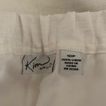 kim rogers  Linen Drawstring Wide Leg Pants Size 10P White Photo 2