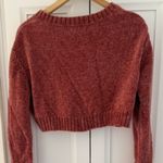 Urban Outfitters  Cropped Chenille Cardigan | Rust / Brick Red | Size XS Photo 3