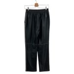 LNA Faux-Leather Pants Contrast-Seam High Rise Pull-On Black Size Small Photo 7
