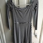 Lovers + Friends All Of Me Stripe Off Shoulder Dress Navy White Size Small Photo 2