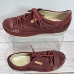 Ecco Cayla Burgundy Wine Genuine Leather Lace Up Sneakers Red Size 8.5 Photo 2