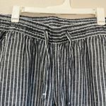 L.L.Bean  Premium Washable Linen Pull-On Pants Stripe Relaxed Wide Leg 4P Photo 2