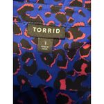 Torrid Leopard Print Blue Pink Black y2k whimsi Tunic Top Blouse 1xl boho fairy Photo 3