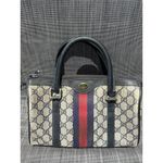 Gucci Vintage ‎ Boston Bag Blue/Navy Leather Satchel Handbag Photo 2