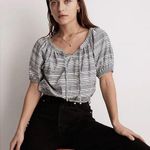 Madewell Jacquard Keyhole stripped crop top Photo 0