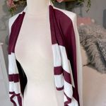 YA Los Angeles Cardigan Maroon White Waterfall Flowy Womens Small Photo 2