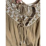 Free People Joni Embroidered Top Linen blend boho cropped sz XS Photo 11
