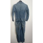 Free People  WE THE FREE DENIM JUMPSUIT COVERALL Long Sleeve Blue Zip Size 24 Photo 4