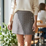 Vineyard Vines Herringbone wool blend A-Line preppy Mini Skirt Women's Size 10 Photo 0