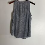 Joie  blue abs white silk sleeveless‎ blouse Photo 4