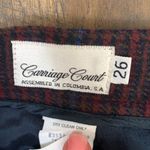 Carriage Court Vintage Wool Blend Burgundy/Navy/Brown Plaid Pencil Skirt Red Size 26 Photo 1