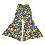Vintage 60s or 70s silky animal print bellbottom pants Blue Photo 0
