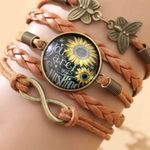 Sunflower Pattern Layered Bracelet Photo 1