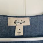 NWT | Style &‎ Co women’s lightweight embroidered open kimono cardigan medium Blue Photo 3