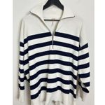Free People  Coastal Stripe Pullover in Champagne Navy Combo Size Small Photo 4
