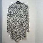 Belldini Beige Grey Diamond Printed Open Front Long Sleeve Sweater cardigan Gray Photo 4