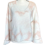 Anthropologie White and Blush Pink Sweater Sz XS Photo 0