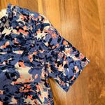 Mcginn Floral Blue and Pink Women's Top small cut outs edgy‎ business casual Photo 2
