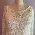Forever 21  cream ivory lace flowy sheath A line 3/4 sleeve mini dress Size Small Photo 1