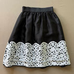 Chetta B Vintage Silk Lace Trim Midi Skirt Photo 0