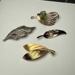 Autumn Leaf Brooch Pins Lot Of 4 Fall Leaves Photo 0