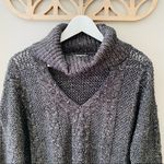 Urban Outfitters Keyhole Turtleneck Knit Sweater Gray Sz Medium Photo 1