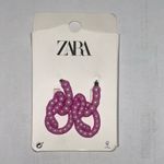 ZARA  Fuschia Pink Mesh Pearl Earrings.Never Worn Photo 1