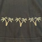 Tiki classics sz6 black w/Palm tree boarder 100% silk sleeveless sheath EUC Size 6 Photo 2