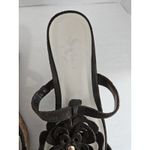 Nine West Brown Suede And Cork Thong Wedge Sandals Strappy With Flower Size 9 Photo 6